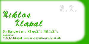 miklos klapal business card